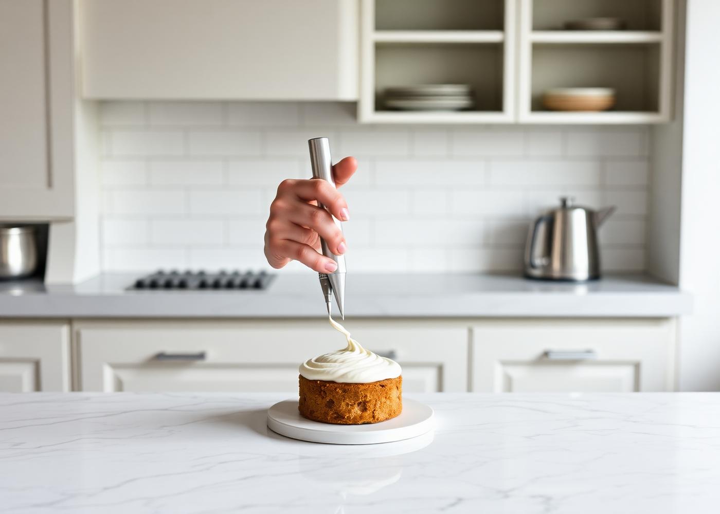 NAMI CAKE atelier — a chef finishing a cake by hand